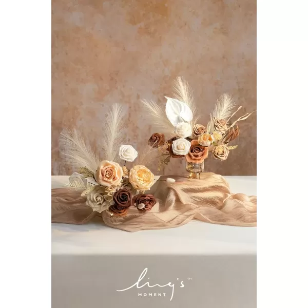 imageLings Moment Terracotta Artificial Flowers Greenery Deluxe Box Set Burnt Orange Fake Flower for DIY Wedding Bridal Bouquet Centerpieces Decor Floral Arrangement Decor etcBoho  Sepia
