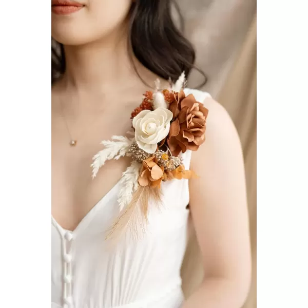 imageLings Moment Terracotta Artificial Flowers Greenery Deluxe Box Set Burnt Orange Fake Flower for DIY Wedding Bridal Bouquet Centerpieces Decor Floral Arrangement Decor etcBoho  Sepia