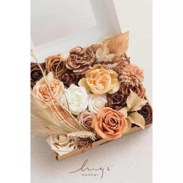 imageLings Moment Terracotta Artificial Flowers Greenery Deluxe Box Set Burnt Orange Fake Flower for DIY Wedding Bridal Bouquet Centerpieces Decor Floral Arrangement Decor etcBoho  Sepia