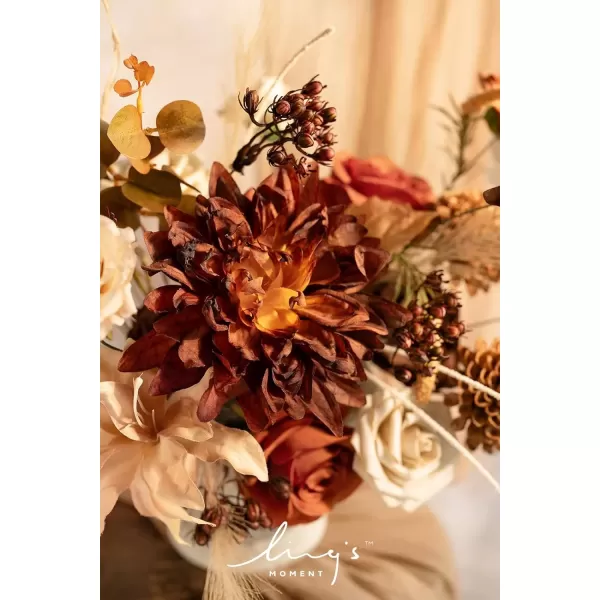 imageLings Moment Terracotta Artificial Flowers Greenery Deluxe Box Set Burnt Orange Fake Flower for DIY Wedding Bridal Bouquet Centerpieces Decor Floral Arrangement Decor etcBoho  Rust