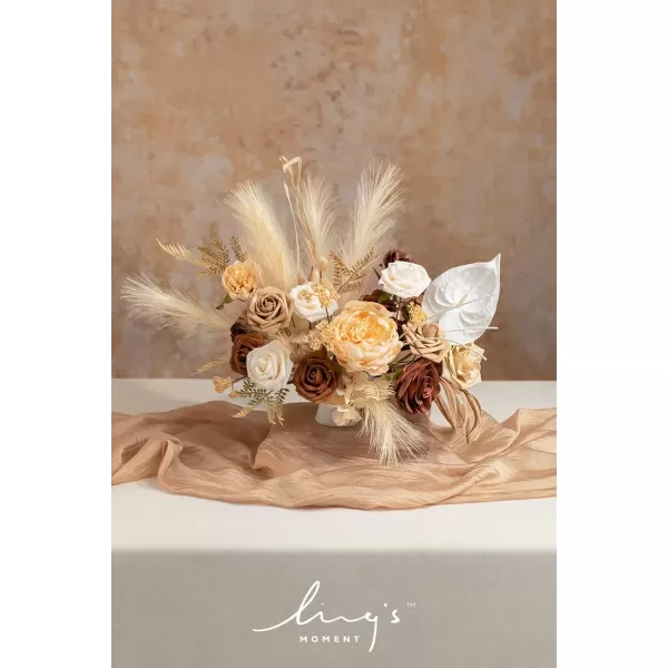 imageLings Moment Terracotta Artificial Flowers Greenery Deluxe Box Set Burnt Orange Fake Flower for DIY Wedding Bridal Bouquet Centerpieces Decor Floral Arrangement Decor etcBoho  Sepia