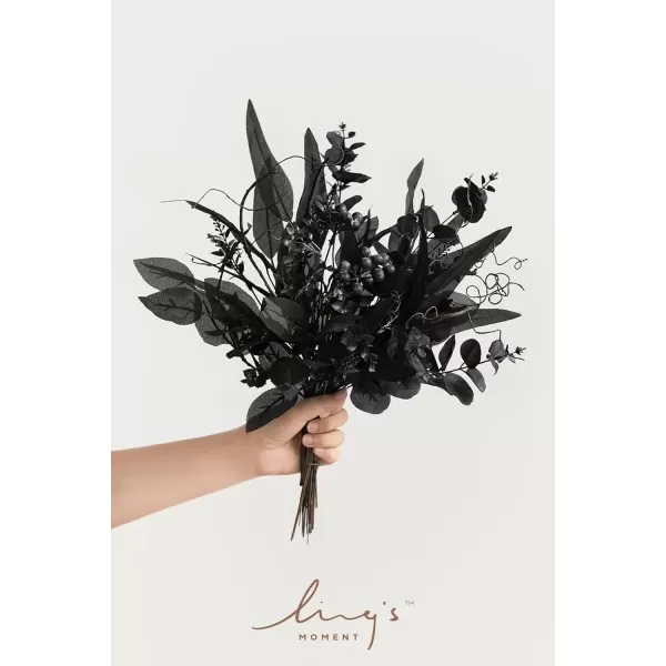 imageLings Moment Artificial Greenery Stems Box Set 35pcs with 7 Kinds of Faux Flowers Picks for DIY Bridal Bouquets Wedding Floral Arrangement Table Centerpieces Moody BurgundyBlack