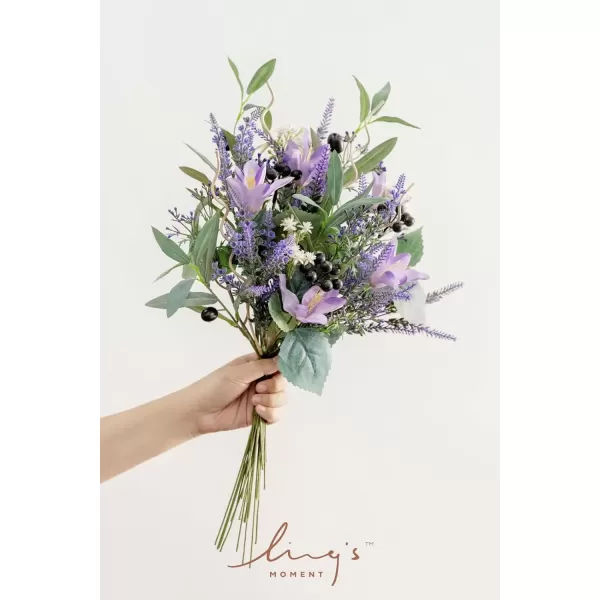 imageLings Moment Artificial Greenery Stems Box Set 35pcs with 7 Kinds of Faux Flowers Picks for DIY Bridal Bouquets Wedding Floral Arrangement Table Centerpieces Moody BurgundyLavender  Plum