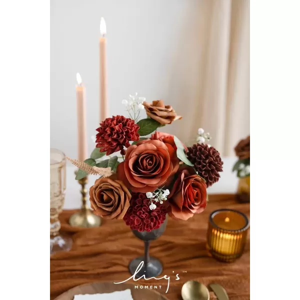 imageLings Moment Flowers 25quot Dahlia Artificial Flowers 25pcs Burgundy Flowers Faux Fake Flowers wStem for DIY Wedding Decor Centerpieces Arrangements Bouquets Bridal Shower Home DecorationsAmberfoam