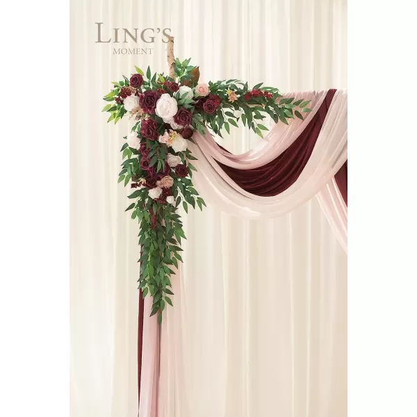 imageLings Moment Flowers Avalanche Rose 16pcs Burgundy Flowers 25quot ampamp 35quot Mixed Foam Fake Flowers with StemBurgundy