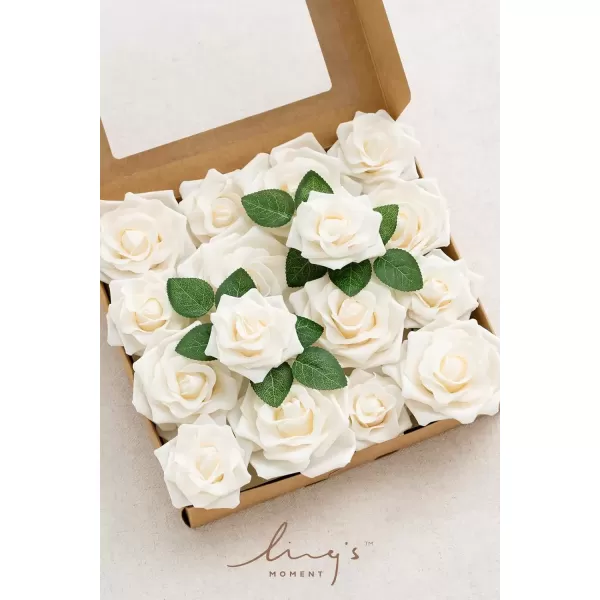 imageLings Moment Flowers Avalanche Rose 16pcs Burgundy Flowers 25quot ampamp 35quot Mixed Foam Fake Flowers with StemCream