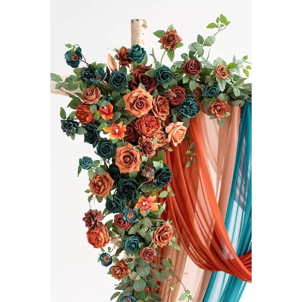 imageLings Moment Flowers Avalanche Rose 16pcs Burgundy Flowers 25quot ampamp 35quot Mixed Foam Fake Flowers with StemDark Teal