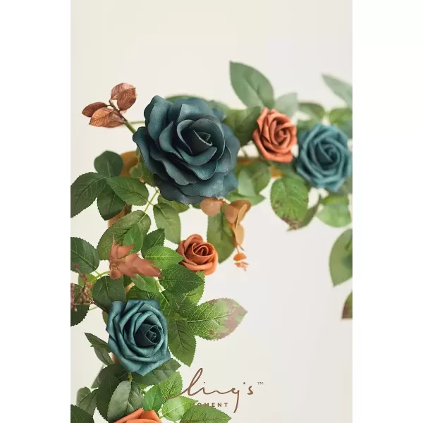 imageLings Moment Flowers Avalanche Rose 16pcs Burgundy Flowers 25quot ampamp 35quot Mixed Foam Fake Flowers with StemDark Teal