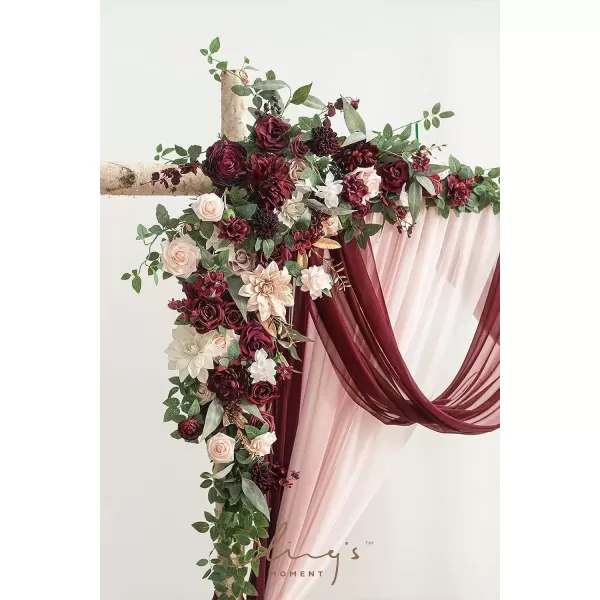 imageLings Moment Flowers Avalanche Rose 16pcs Burgundy Flowers 25quot ampamp 35quot Mixed Foam Fake Flowers with StemMarsala