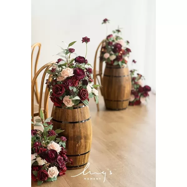 imageLings Moment Flowers Avalanche Rose 16pcs Burgundy Flowers 25quot ampamp 35quot Mixed Foam Fake Flowers with StemMarsala