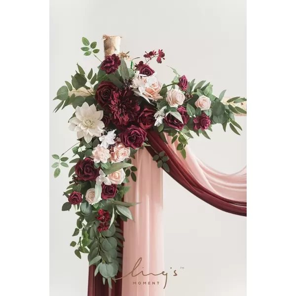 imageLings Moment Flowers Avalanche Rose 16pcs Burgundy Flowers 25quot ampamp 35quot Mixed Foam Fake Flowers with StemMarsala