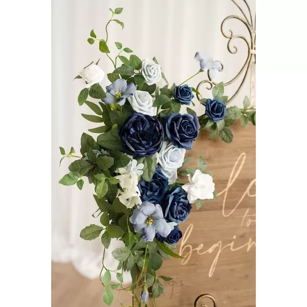 imageLings Moment Flowers Avalanche Rose 16pcs Burgundy Flowers 25quot ampamp 35quot Mixed Foam Fake Flowers with StemNavy Blue