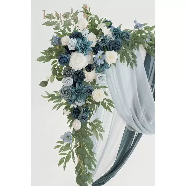 imageLings Moment Flowers Avalanche Rose 16pcs Burgundy Flowers 25quot ampamp 35quot Mixed Foam Fake Flowers with StemNavy Blue