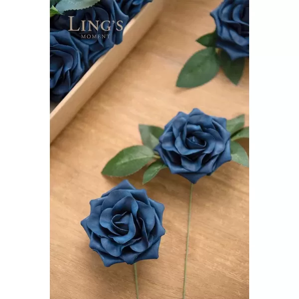 imageLings Moment Flowers Avalanche Rose 16pcs Burgundy Flowers 25quot ampamp 35quot Mixed Foam Fake Flowers with StemNavy Blue