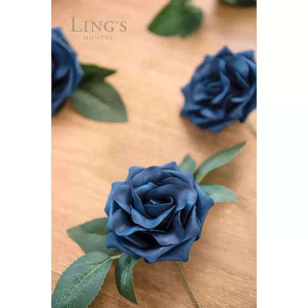 imageLings Moment Flowers Avalanche Rose 16pcs Burgundy Flowers 25quot ampamp 35quot Mixed Foam Fake Flowers with StemNavy Blue