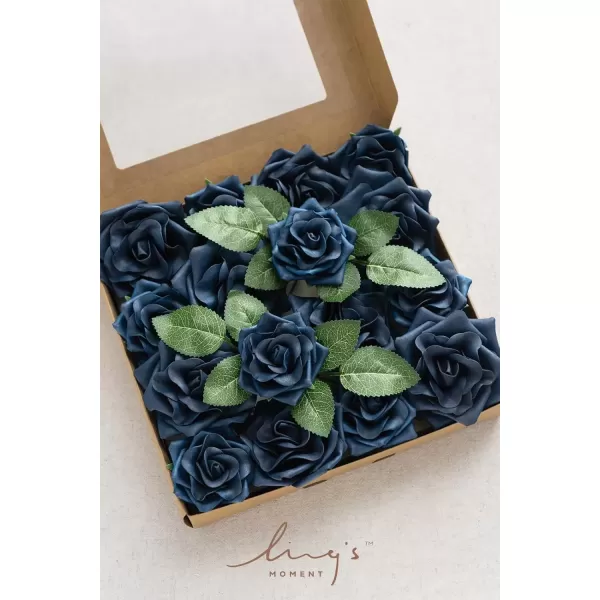 imageLings Moment Flowers Avalanche Rose 16pcs Burgundy Flowers 25quot ampamp 35quot Mixed Foam Fake Flowers with StemNavy Blue