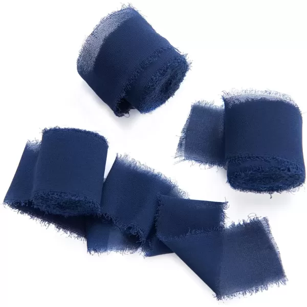 imageLings moment Chiffon Silk Ribbon67Yd Teal Craft Fabric Ribbon Colors Rolls for Gift Wrapping Wedding Floral Bouquets Party DecorationHandmade Frayed Ribbons for Baby Shower Holiday DecorNavy Blue