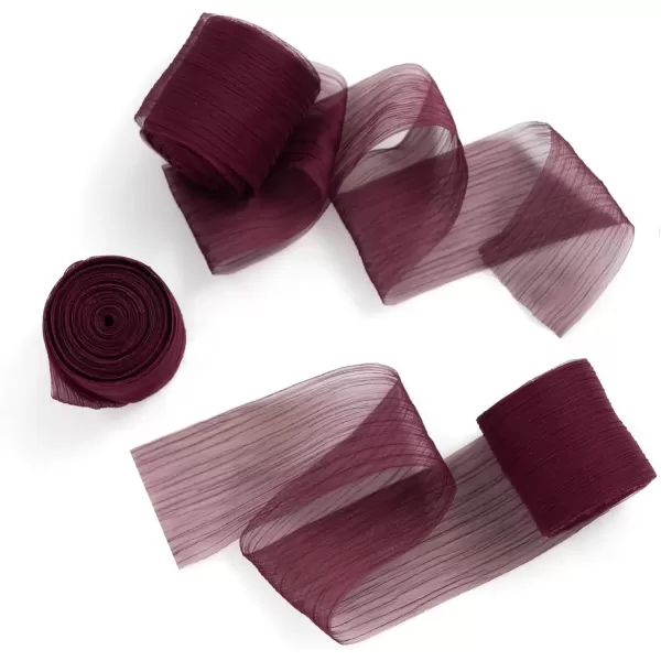imageLings moment Chiffon Silk Ribbon67Yd Teal Craft Fabric Ribbon Colors Rolls for Gift Wrapping Wedding Floral Bouquets Party DecorationHandmade Frayed Ribbons for Baby Shower Holiday DecorBurgundy