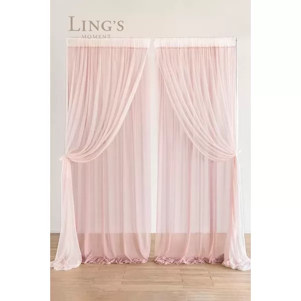 imageLings Moment 10ft x 10ft 2 Layer Ivory Chiffon Like Backdrop Curtains Cream White Sheer Fabric Beige Backdrop Drapes WrinkleFree Drapes for Baby Shower Wedding Arch Party Stage DecorationIvoryDusty Rose  Blush