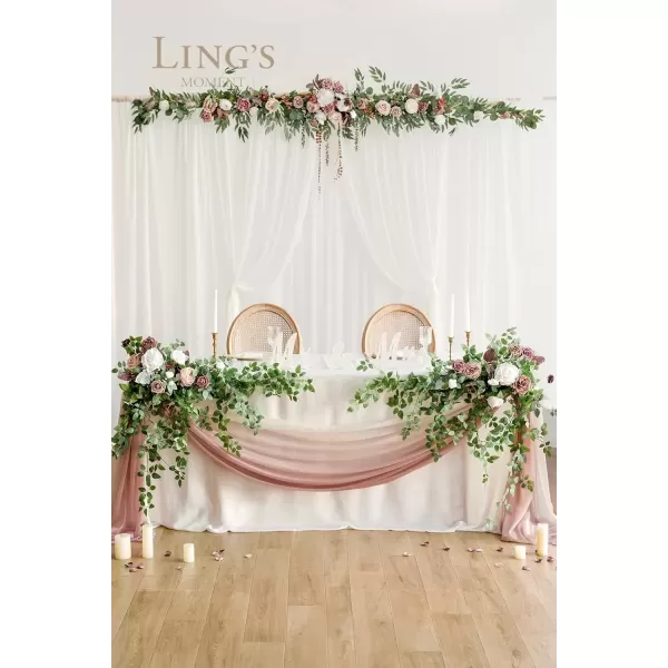 imageLings Moment 10ft x 10ft 2 Layer Ivory Chiffon Like Backdrop Curtains Cream White Sheer Fabric Beige Backdrop Drapes WrinkleFree Drapes for Baby Shower Wedding Arch Party Stage DecorationIvoryBrilliant White