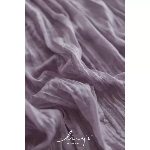 imageLings Moment 14Ft Ivory Cheesecloth Table Runner Beige Extra Long Gauze SemiSheer Cream White Table Runner Tablecloth for Wedding Party Bridal Shower Boho Table DecorPurple