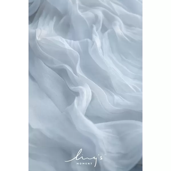imageLings Moment 14Ft Ivory Cheesecloth Table Runner Beige Extra Long Gauze SemiSheer Cream White Table Runner Tablecloth for Wedding Party Bridal Shower Boho Table DecorDusty Blue