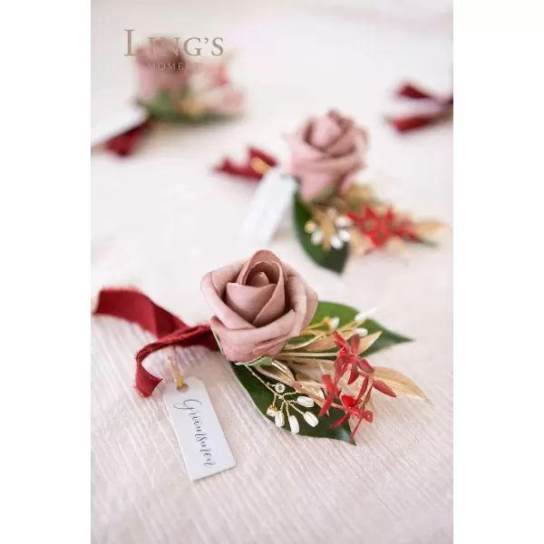 imageLings Moment Boutonniere for Men WeddingSet of 6  Groom and Groomsmen Boutonniere for Wedding Homecoming Halloween Ceremony Anniversary Dinner Party Prom Flowers and Fall Vintage WeddingPkmarsala  Dusty Rose