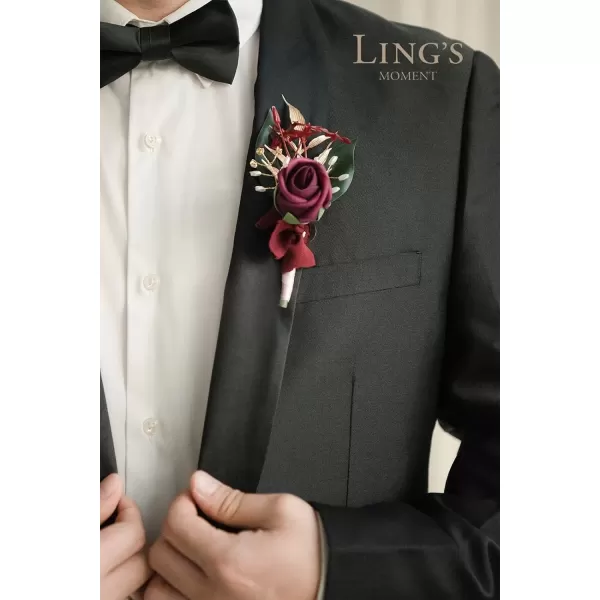 imageLings Moment Boutonniere for Men WeddingSet of 6  Groom and Groomsmen Boutonniere for Wedding Homecoming Halloween Ceremony Anniversary Dinner Party Prom Flowers and Fall Vintage WeddingPkmarsala  Dusty Rose