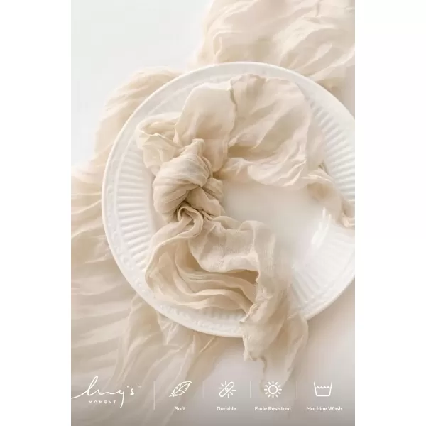 imageLings Moment Cloth Napkins Set of 1019 x 19 Inches Gauze Cheesecloth Napkins Cloth WashableSoftDurableTable Dinner Napkins for PartyWedding and DinnerPurpleIvory