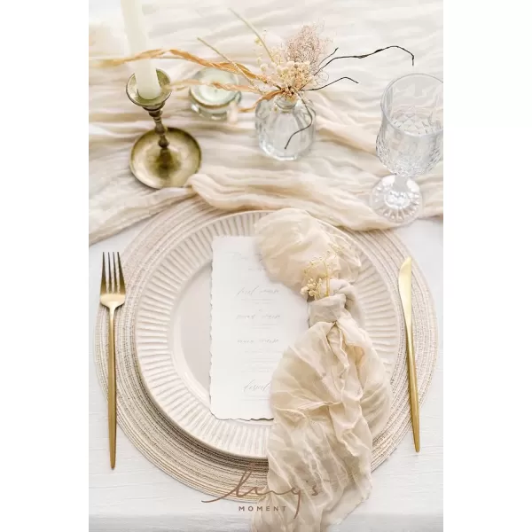 imageLings Moment Cloth Napkins Set of 1019 x 19 Inches Gauze Cheesecloth Napkins Cloth WashableSoftDurableTable Dinner Napkins for PartyWedding and DinnerPurpleIvory