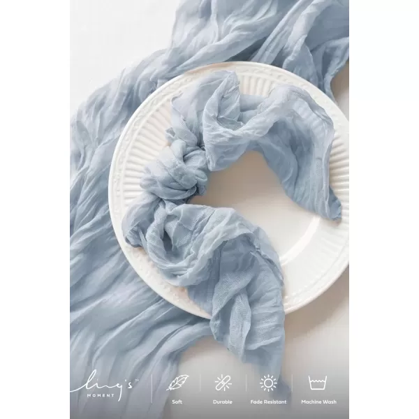 imageLings Moment Cloth Napkins Set of 1019 x 19 Inches Gauze Cheesecloth Napkins Cloth WashableSoftDurableTable Dinner Napkins for PartyWedding and DinnerPurpleDusty Blue