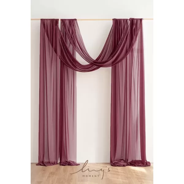 imageLings Moment Wedding Arch Draping Fabric 2 Panels 32Ft x 30quot WrinkleFree Wedding Arch Drapes Chiffon Fabric Ivory Curtain for Wedding Ceremony Reception Background Party Home Garden DecorationsMarsala  Blush