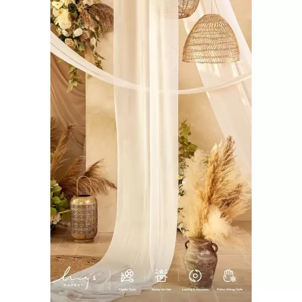 imageLings Moment Wedding Arch Draping Fabric 2 Panels 32Ft x 30quot WrinkleFree Wedding Arch Drapes Chiffon Fabric Ivory Curtain for Wedding Ceremony Reception Background Party Home Garden DecorationsWhite  Sagenew