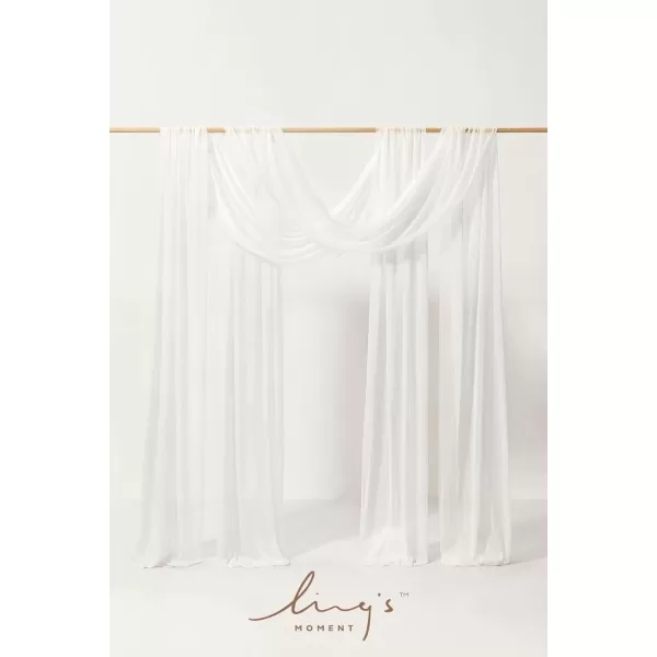 imageLings Moment Wedding Arch Draping Fabric 2 Panels 32Ft x 30quot WrinkleFree Wedding Arch Drapes Chiffon Fabric Ivory Curtain for Wedding Ceremony Reception Background Party Home Garden DecorationsWhite  Sagenew