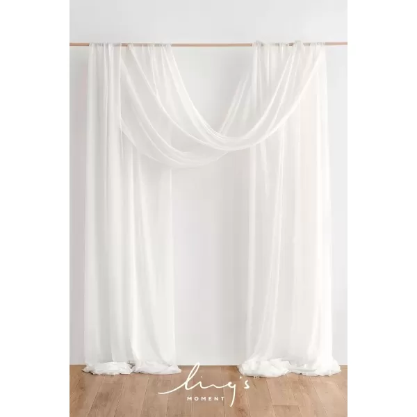imageLings Moment Wedding Arch Draping Fabric 2 Panels 32Ft x 30quot WrinkleFree Wedding Arch Drapes Chiffon Fabric Ivory Curtain for Wedding Ceremony Reception Background Party Home Garden DecorationsWhite  Sagenew