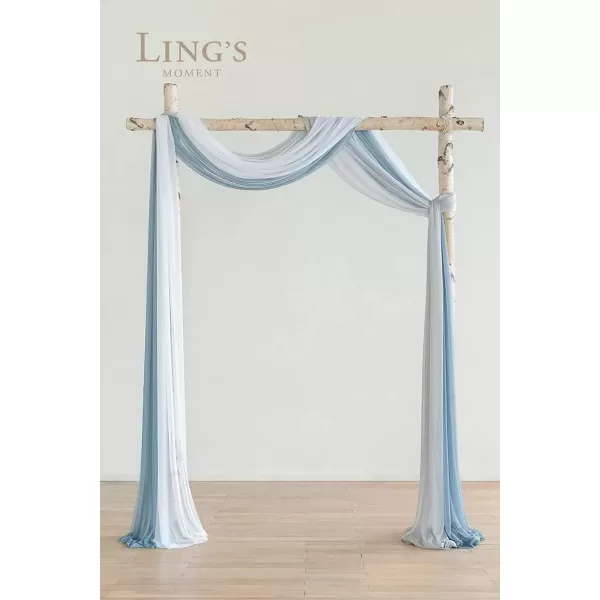 imageLings Moment Wedding Arch Draping Fabric 3 Panels 20Ft Chiffon Fabric Sheer Hanging Drapes Arrangement for Wedding Ceremony Backdrop Outdoors Party Swag Home Decor Dusty Rose ampamp Burgundy ampamp BlushDusty Blue  Navy