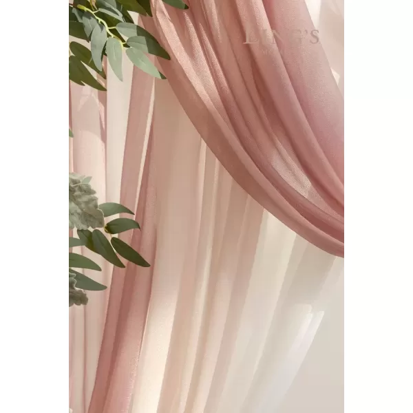 imageLings Moment Deluxe White Beige Artificial Wedding Arch Flowers with Drapes KitPack of 5 2pcs Flower Arrangements 3pcs Hanging Sheer Drapes Ceremony Arbor Reception Backdrop Rose Floral DecorationsDusty Rose Inspiration  Dusty Rose  Cream