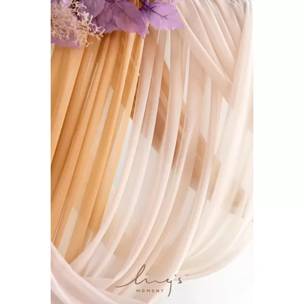 imageLings Moment Deluxe White Beige Artificial Wedding Arch Flowers with Drapes KitPack of 5 2pcs Flower Arrangements 3pcs Hanging Sheer Drapes Ceremony Arbor Reception Backdrop Rose Floral DecorationsOrange Inspiration  Aster  Mustand