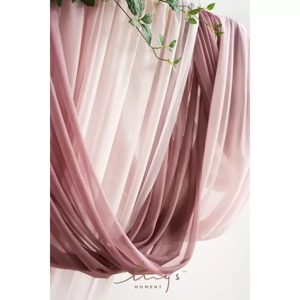 imageLings Moment Deluxe White Beige Artificial Wedding Arch Flowers with Drapes KitPack of 5 2pcs Flower Arrangements 3pcs Hanging Sheer Drapes Ceremony Arbor Reception Backdrop Rose Floral DecorationsDusty Rose Inspiration  Dusty Rose  Mauve