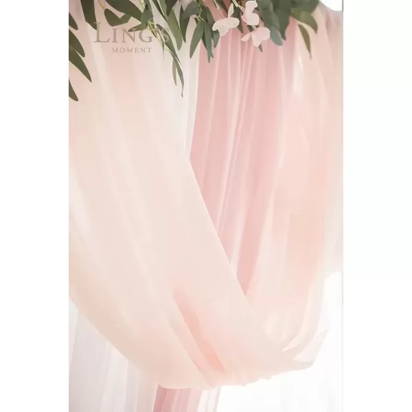 imageLings Moment Deluxe White Beige Artificial Wedding Arch Flowers with Drapes KitPack of 5 2pcs Flower Arrangements 3pcs Hanging Sheer Drapes Ceremony Arbor Reception Backdrop Rose Floral DecorationsDusty Rose Inspiration  Blush  Cream