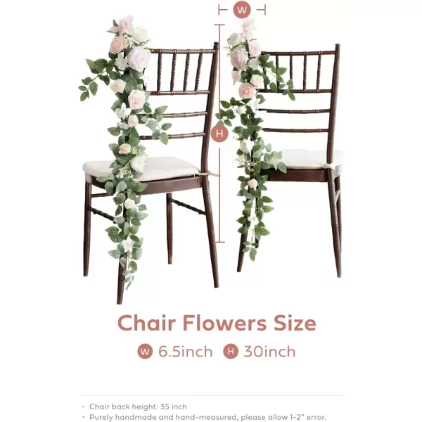 imageLings Moment Fall 10pcs Wedding Chair Decorations Aisle Floral Swag Artificial Pew Flowers Hanging Garland White ampamp Beige For Ceremony Reception Church Rose Floral Faux Arrangement Party Outdoor DecorBlush  Cream