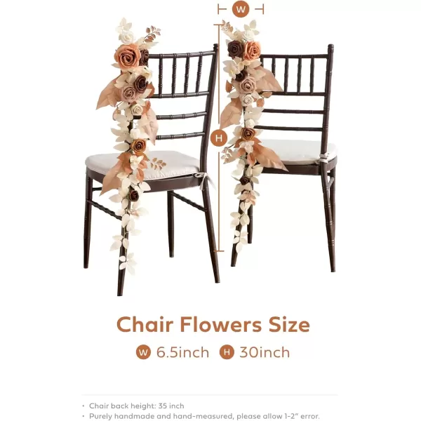 imageLings Moment Fall 10pcs Wedding Chair Decorations Aisle Floral Swag Artificial Pew Flowers Hanging Garland White ampamp Beige For Ceremony Reception Church Rose Floral Faux Arrangement Party Outdoor DecorRust  Seqia