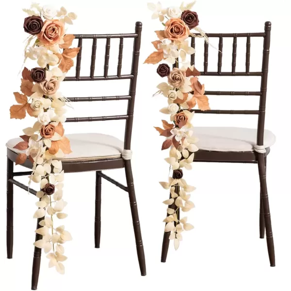 imageLings Moment Fall 10pcs Wedding Chair Decorations Aisle Floral Swag Artificial Pew Flowers Hanging Garland White ampamp Beige For Ceremony Reception Church Rose Floral Faux Arrangement Party Outdoor DecorRust  Seqia