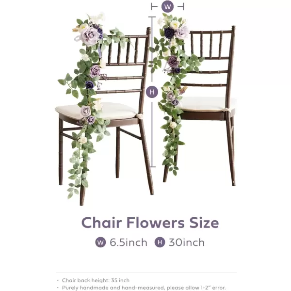 imageLings Moment Fall 10pcs Wedding Chair Decorations Aisle Floral Swag Artificial Pew Flowers Hanging Garland White ampamp Beige For Ceremony Reception Church Rose Floral Faux Arrangement Party Outdoor DecorLilac  Gold