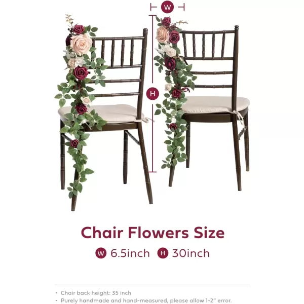 imageLings Moment Fall 10pcs Wedding Chair Decorations Aisle Floral Swag Artificial Pew Flowers Hanging Garland White ampamp Beige For Ceremony Reception Church Rose Floral Faux Arrangement Party Outdoor DecorMarsala  Blush