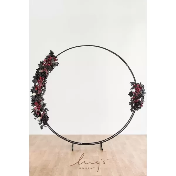 imageLings Moment Fall Wedding Arch Artificial Flowers Ceremony Backdrop 4 Swags of Rose Arbor Decorations Orange White Outdoor Hanging Party Reception Floral Garland Arrangement DecorBlack  Burgundy