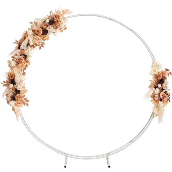 imageLings Moment Fall Wedding Arch Artificial Flowers Ceremony Backdrop 4 Swags of Rose Arbor Decorations Orange White Outdoor Hanging Party Reception Floral Garland Arrangement DecorRust  Sepia