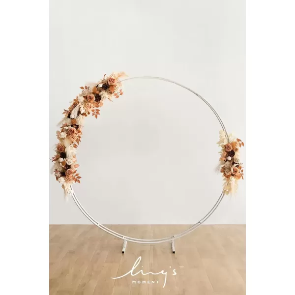 imageLings Moment Fall Wedding Arch Artificial Flowers Ceremony Backdrop 4 Swags of Rose Arbor Decorations Orange White Outdoor Hanging Party Reception Floral Garland Arrangement DecorRust  Sepia