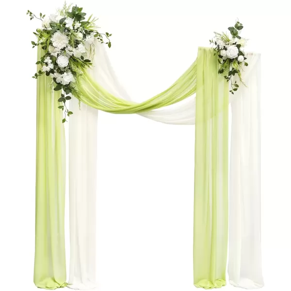 imageLings Moment Gold Christmas Artificial Wedding Arch Flowers Kit Pack of 4 2pcs Hanging Flower Arrangement 2pcs Chiffon Drapes Ceremony Reception Rose Arbor Backdrop Floral Party Outdoor DecorationsLily of the Valley White