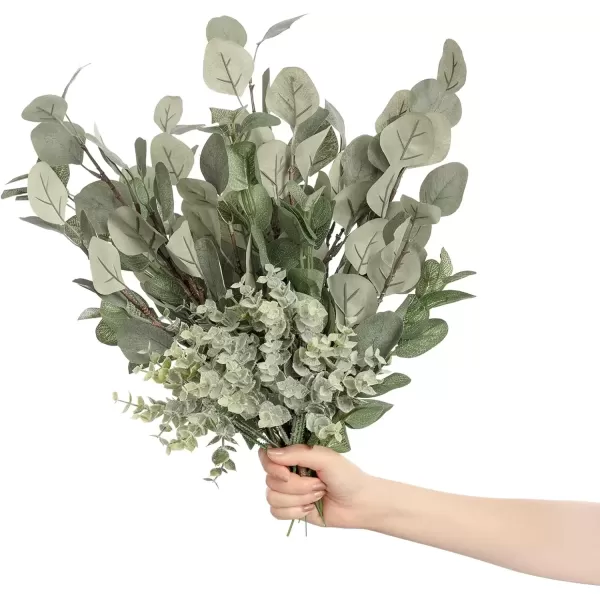 imageLings Moment Artificial Plants 3Eucalyptus leaves Branches Bouquets18Pcs 175quotTall Hanging Fake Greenery Filler wStems Realistic Texture Decor for Wedding Table Centerpieces OutdoorRoomOffice